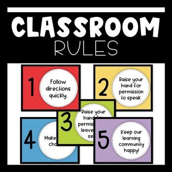 Classroom Rules Posters Bright Classroom Decor By Plan With Anne