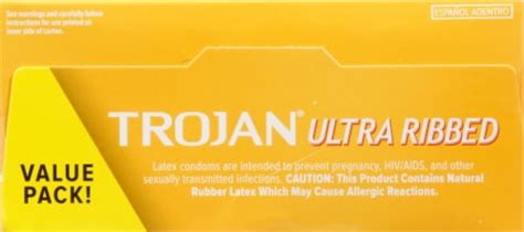 Trojan Ultra Ribbed Lubricated Latex Condoms 36 Ct Frys Food Stores