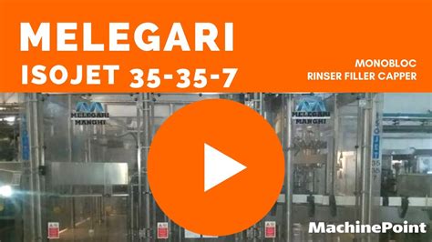 Melegari Isojet Monobloc Rinser Filler Capper Melegari