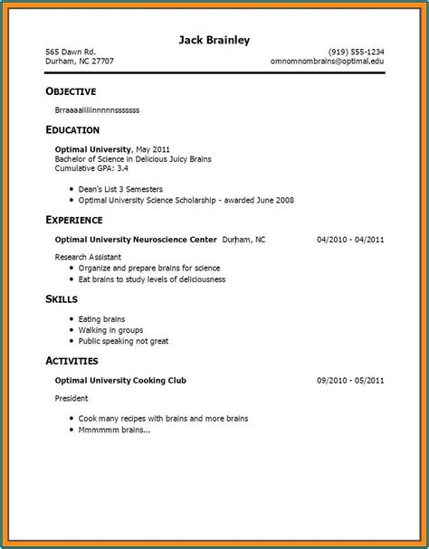 How To Build A Resume For Someone With No Work Experience Resume