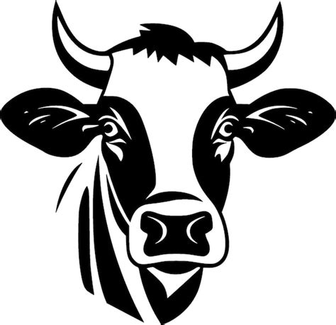 Premium Vector Cow Black And White Isolated Icon Vector Illustration