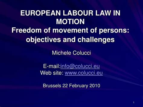 Ppt European Labour Law In Motion Freedom Of Movement Of Persons