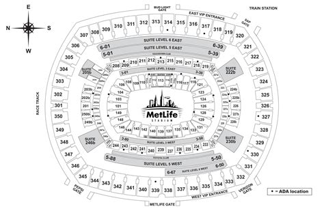 Metlife Stadium Concert Seating Chart With Seat Numbers Elcho Table