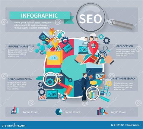 Seo Marketing Infographics Stock Vector Illustration Of Interface