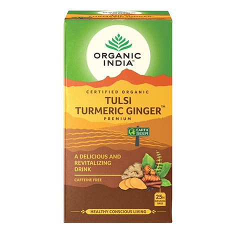 TulsiTea Turmeric Ginger 25bag Taste Nature Organic Supermarket And