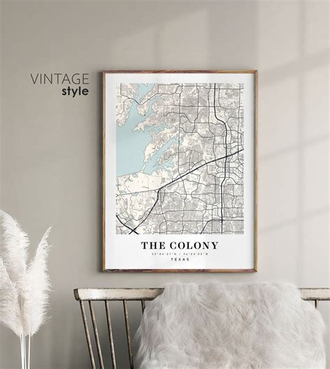 The Colony Texas TX Map the Colony City Map the Colony - Etsy