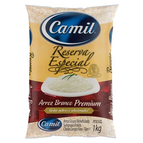 Arroz Branco Tipo 1 Reserva Especial Camil Premium Pacote 1kg Tio