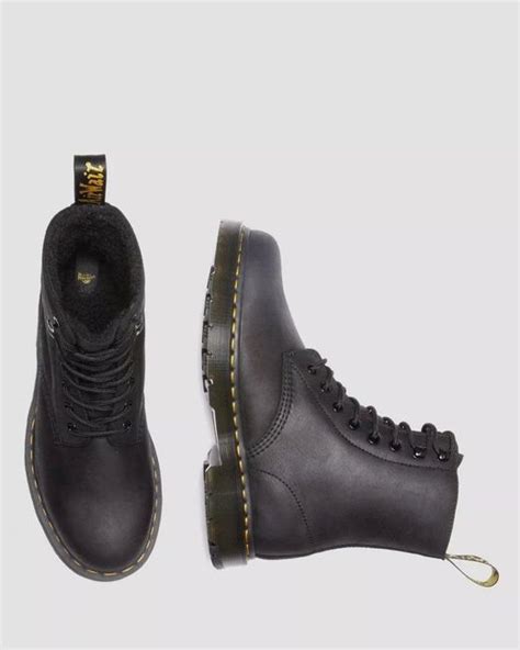 Dr Martens 1460 Pascal Outlaw Fleece Lined Wintergrip Boots In Black