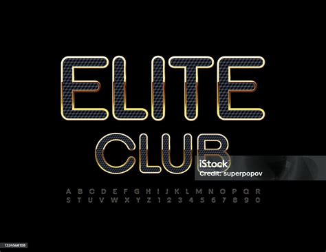 Logo Premium Vektor Elite Club Huruf Alfabet Hitam Dan Emas Dan Angka