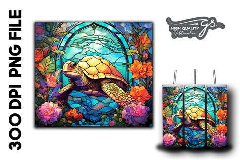 Sea Turtle Stained Glass Background Graphic By Glamousita