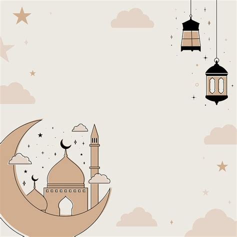 An Illustration Of A Crescent With A Mosque On It And Two Hanging