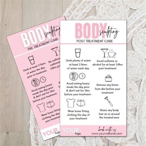 Body Sculpting Pre And Post Care Template Editable Body Etsy