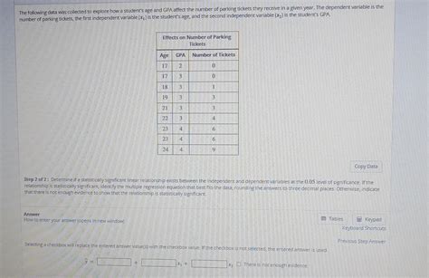 Solved The Following Data Was Collected To Explore How A Chegg