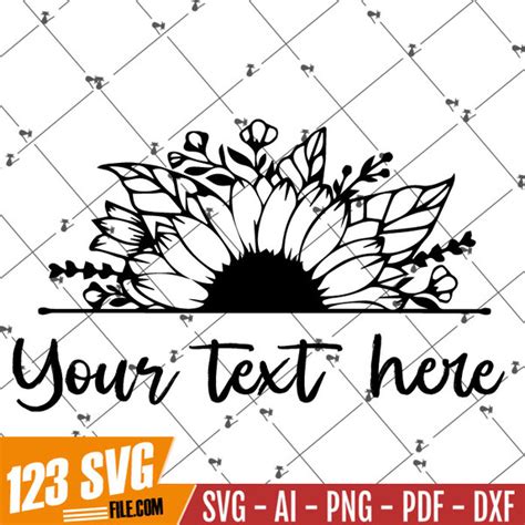 Half Sunflower Svg Sunflower Border Svg Split Sunflower Sv Inspire