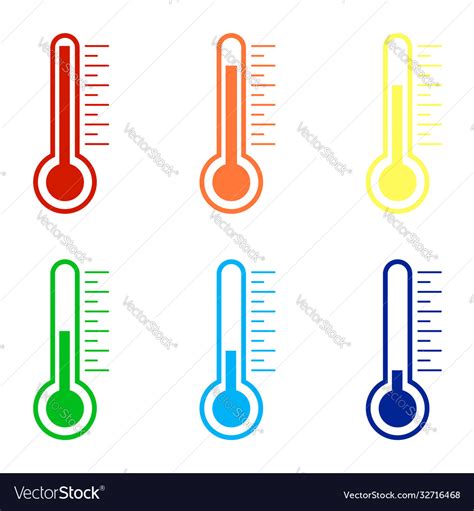 Thermometer symbol icons in different colors Vector Image