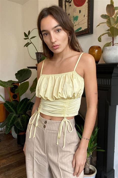 Uo Mila Satin Ruched Cami Top Urban Outfitters