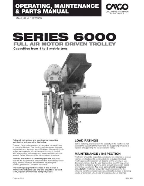 PDF SERIES 6000 Electric Hoists Hand Chain Hoists Wire Series