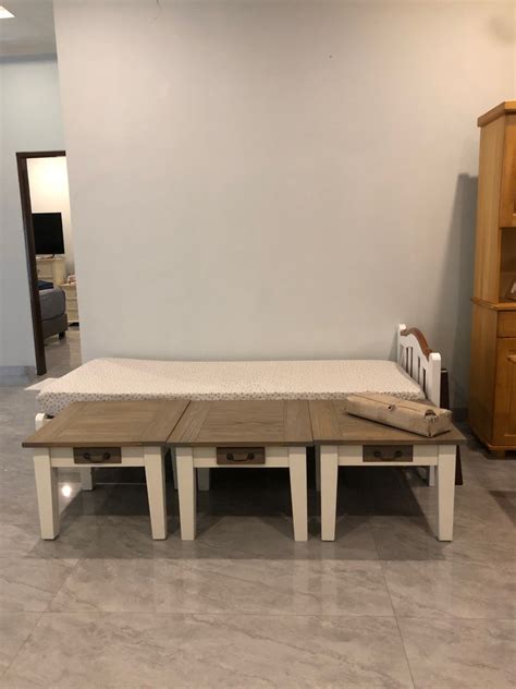 Meja Nakas Nakes Serbaguna End Side Table Corner Meja Sudut Putih