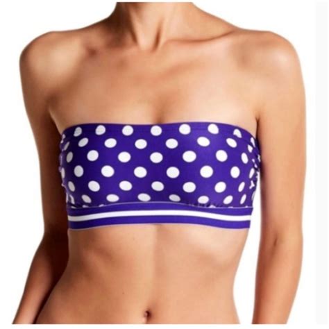 Kate Spade Swim New Kate Spade Xs Dot Bandeau Bikini Top Nwt Poshmark