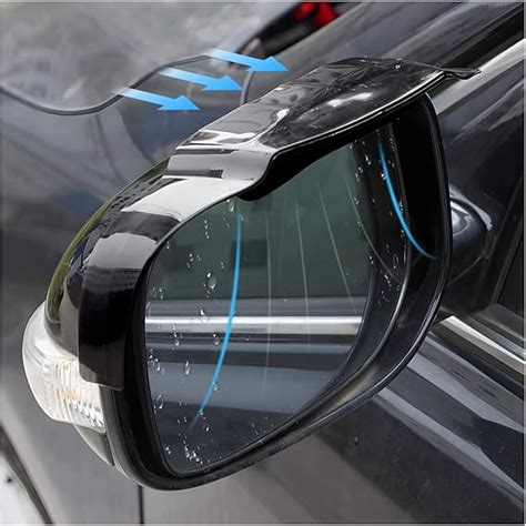 Blilo 2pcs Car Rear View Mirror Rain Eyebrows With Air Guide Opening