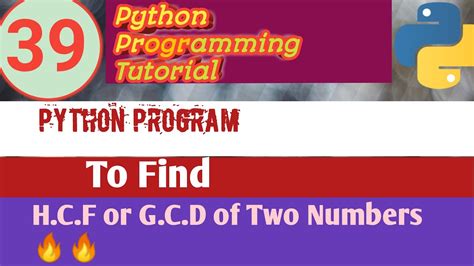 Python Program Find Gcd Of Two Numbers Python Examples Youtube