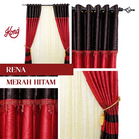 Jual 1 PCS GORDEN BLACKOUT PELANGI RENA MERAH HITAM TEBAL 100 X 225