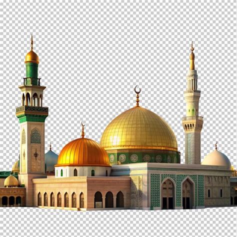 Islamic Background With Madina And Mosque Png Premium Ai Generated Psd