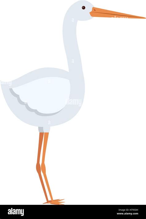 Cartoon Stork Bird Icon Over White Background Vector Illustration