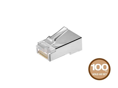 Monoprice Cat5e Rj45 Shielded Modular Plugs For Round Solidstranded