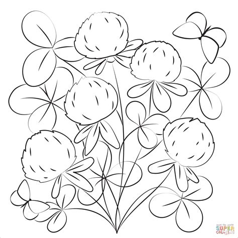Clover Coloring Pages Printable Four Leaf Clover Coloring Pages