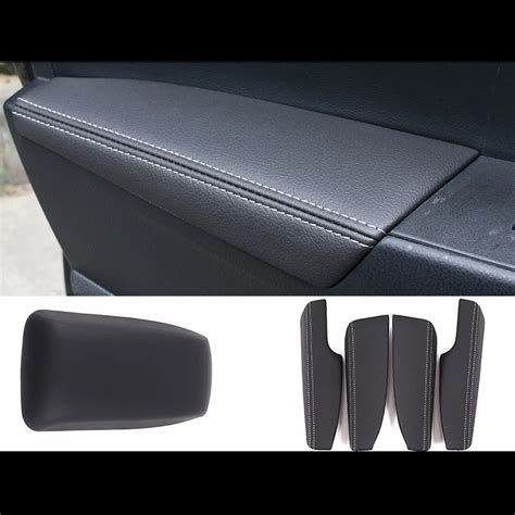 Lsrtw Car Door Armrest Leather Cover Armrest Cover For Toyota