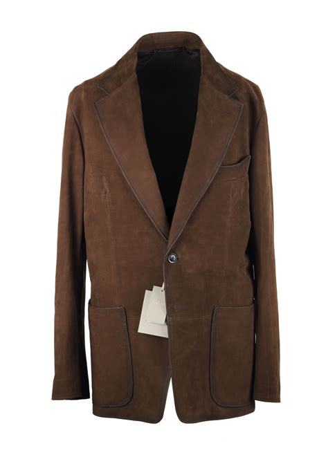 Tom Ford Brown Cashmere Sartorial Leather Suede Jacket Coat Size 48 38r Us Costume Limité