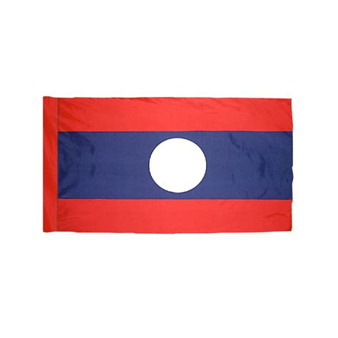 Lao People S Democratic Republic Laos Flag With Pole Hem Ft X