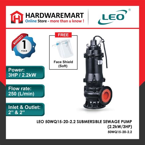 Leo Wq Submersible Sewage Pump Kw Hp Hardwaremart