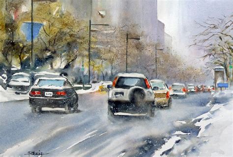 Neige Site De Paulette Cazales Aquarelle