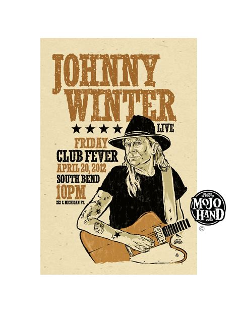 Johnny Winter Concert poster - MojoHand - Everything Blues™