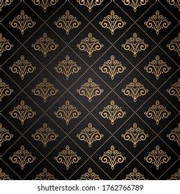 Elegant Golden Luxury Vintage Damask Abstract Stock Vector Royalty