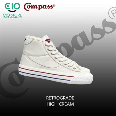 Jual Sepatu Compass Retrograde High Cream Original Req Size