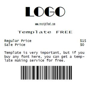 Templates Receipt Font Bill Font Invoice Font Dot Matrix Font