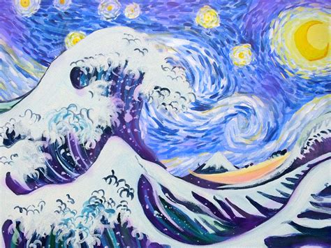 Paint Starry Night Over The Great Wave Sheffield PopUp Painting