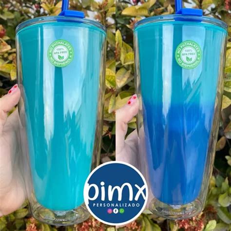 Vaso Mágico Acrílico Con Popote Y Tapa Antiderrames En Venta En