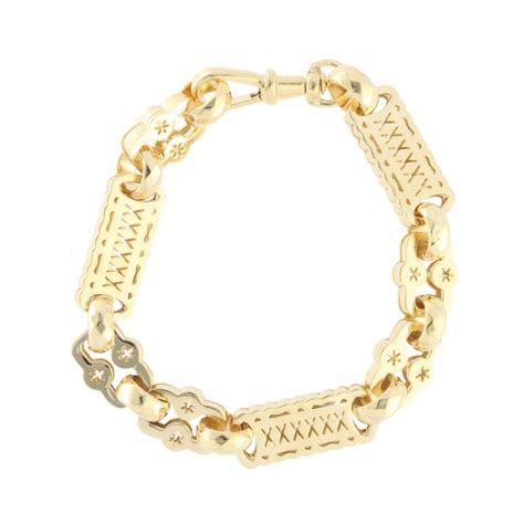 Ct Yellow Gold Stars And Bars Bracelet Ramsdens Jewellery