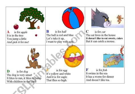 Alphabet Poems Esl Worksheet By Alyonag