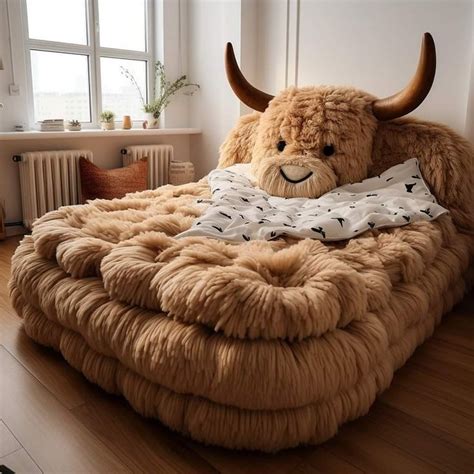 I Love Cows Comfortable Highland Cow Shaped Bed Cowgirl Room