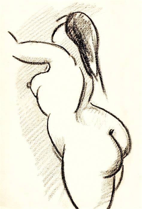 Woman Showing Off Naked Bum Vintage Nude Illustration Female Nude By