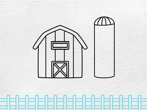 Farm Drawing Easy Helloartsy