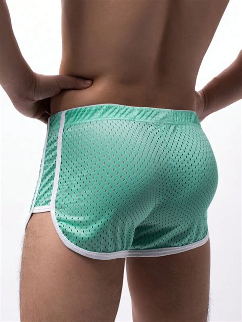 Men Contrast Binding Boxer Brief Shein Usa