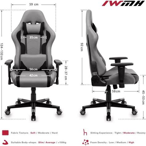 Kewin Chaise Gaming Fauteuil Gaming En Tissu Racing Chaise De Bureau