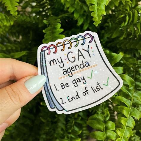 My Gay Agenda Holographic Funny LGBTQ Pride Waterproof Sticker Laptop Sticker Funny Sticker