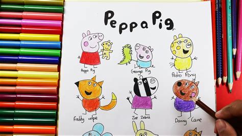 How To Draw And Color Peppa Pigs Friends Cómo Dibujar Y Color A Los